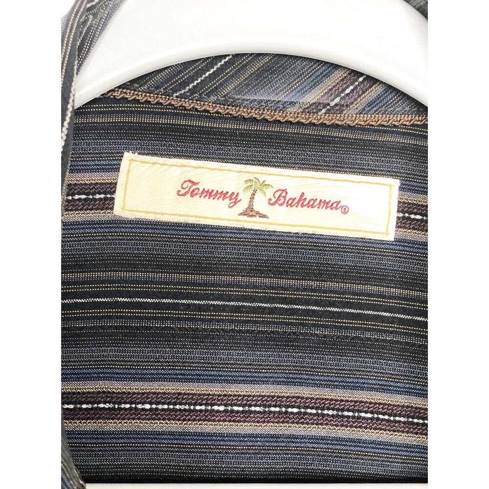 Tommy Bahama Mens Size Large Button Front Dress Shirt Silk Long Sleeve Collar - Picture 3 of 4